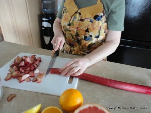 Slice Rhubarb Into Thin Slices