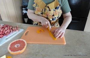 Chop Orange Peel into Small Pieces