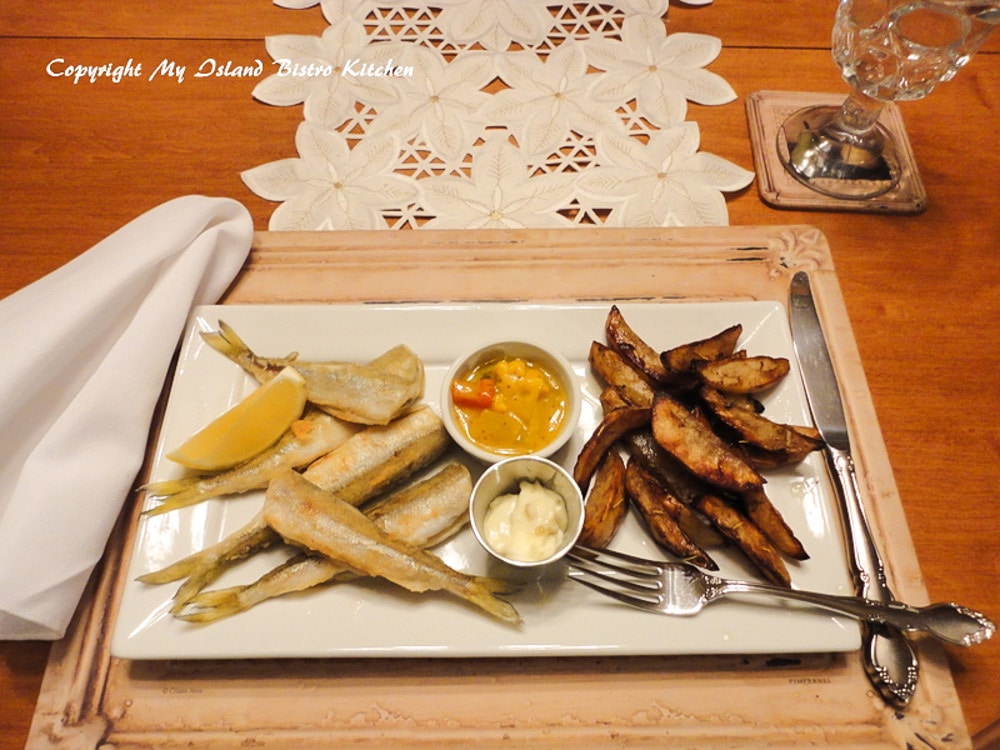 Fried Smelts with Roasted Potato Wedges