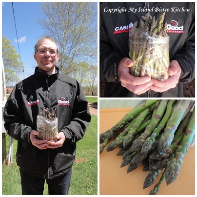Tim Dixon with freshly picked asparagus from his North Tryon, PEI Farm