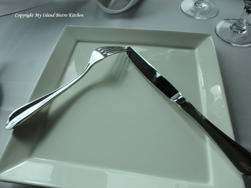 European Style for Placement of Cutlery During Brief Pause in Eating or Short Absence from the Table