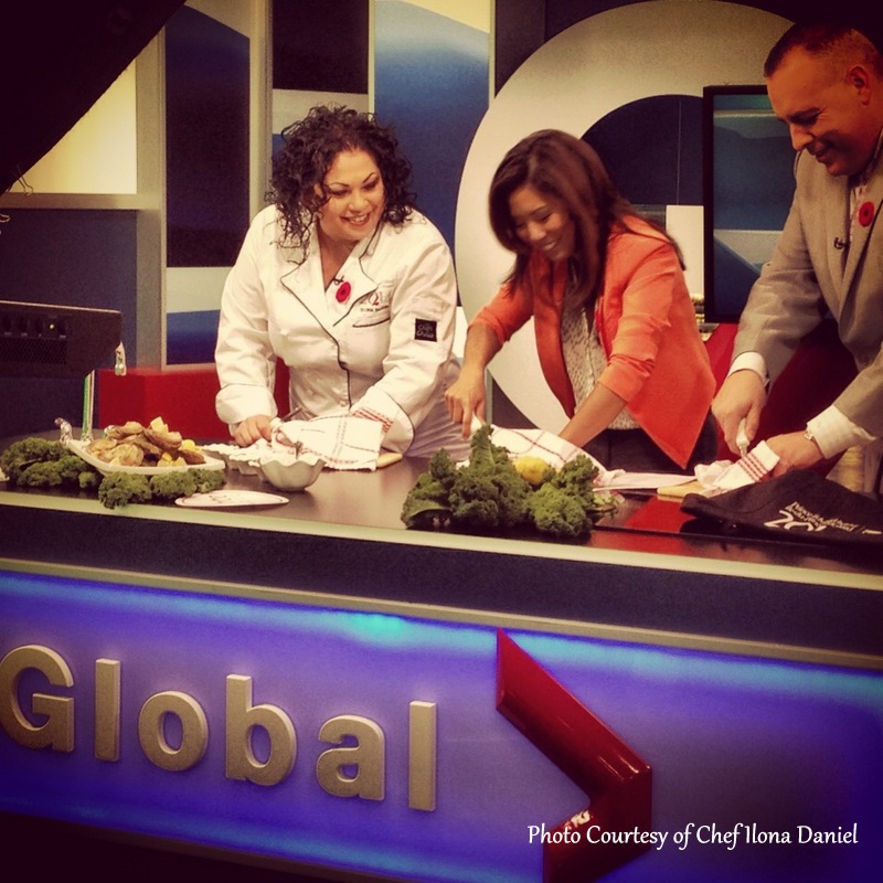 Shucking lobsters live on Global BC Morning Show