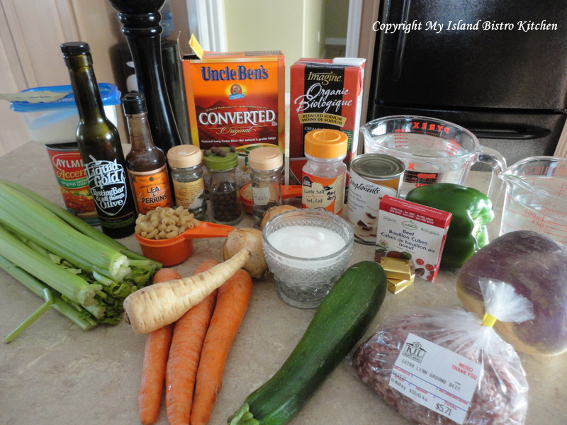 Ingredients for Hamburger Soup