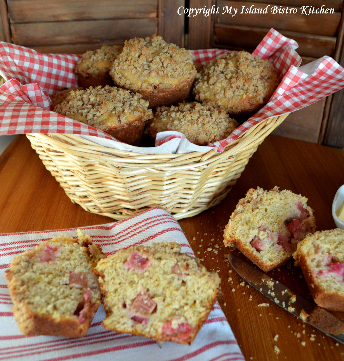 Rhubarb and Orange Muffins - My Island Bistro Kitchen
