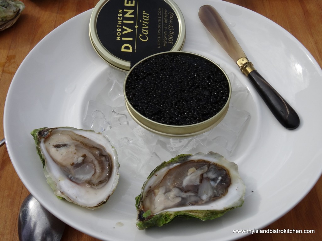Caviar, a fine accompaniment to a Colville Bay Oyster