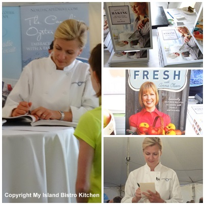 Chef Anna Olson autographing her cookbooks at the 2013 Applelicious Event in Arlington, PEI