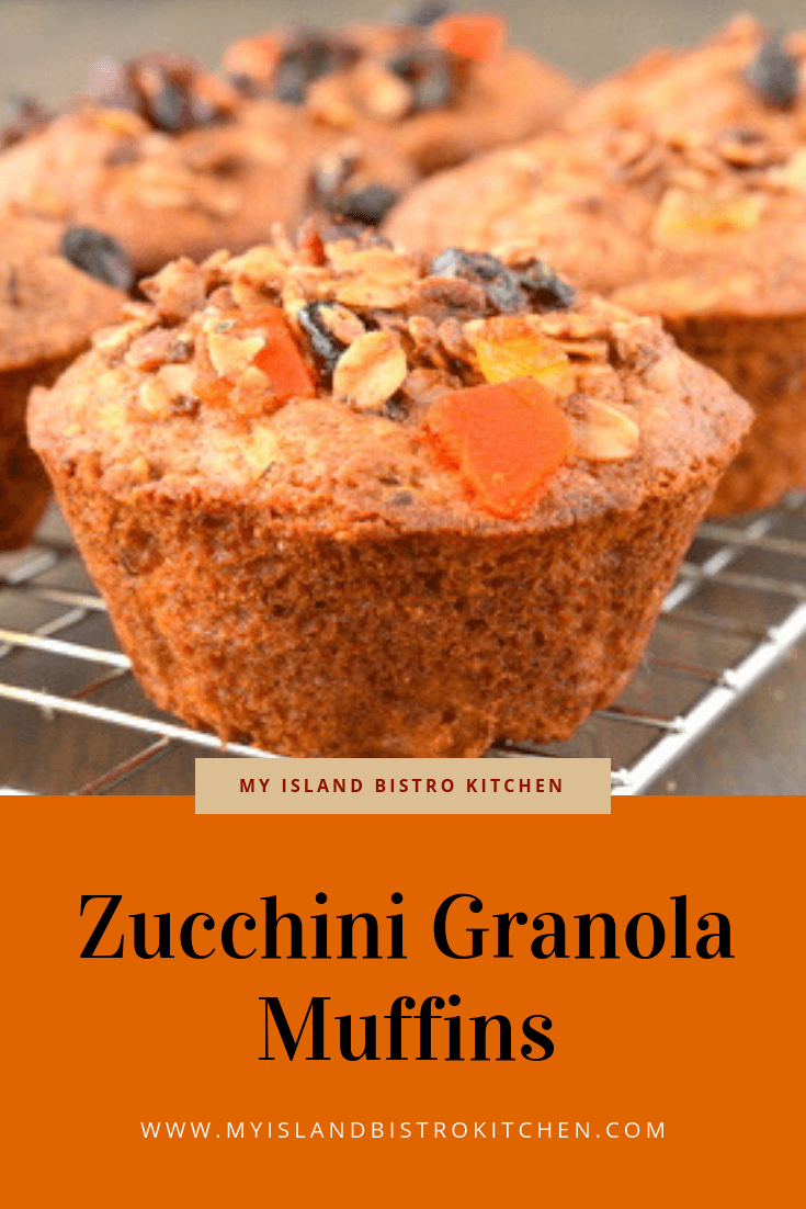 Colorful Zucchini Granola Muffins on Cooling Rack