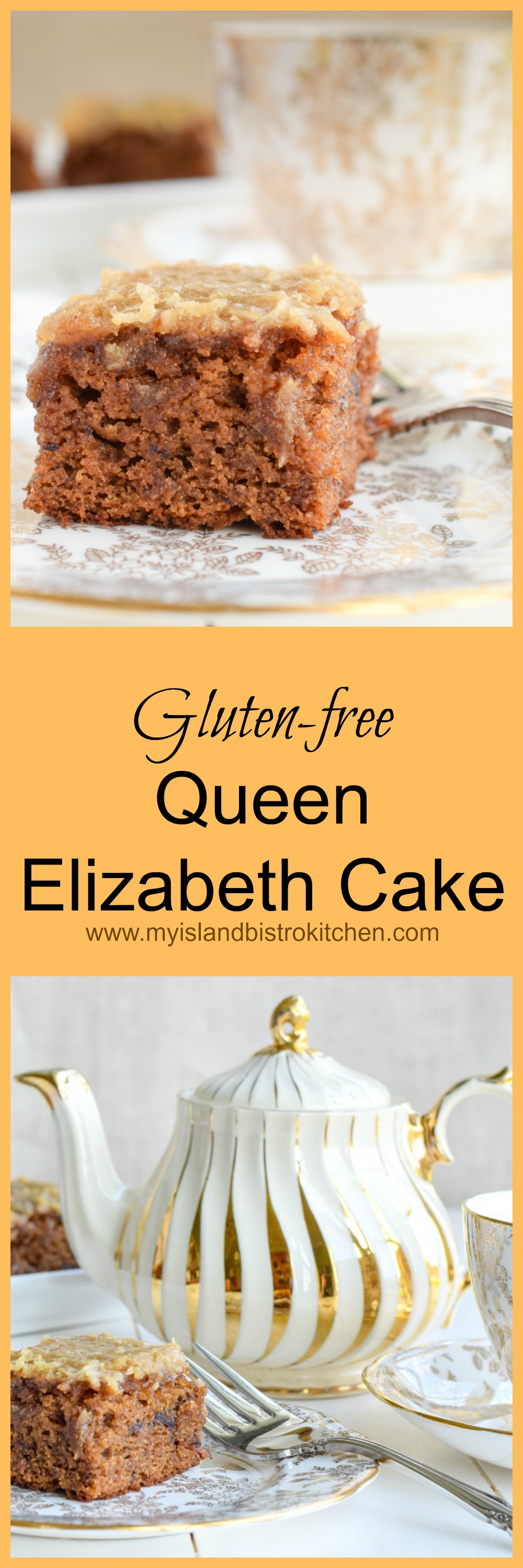 This gluten-free Queen Elizabeth Cake features dates, spices, and a delectable toffee-like topping