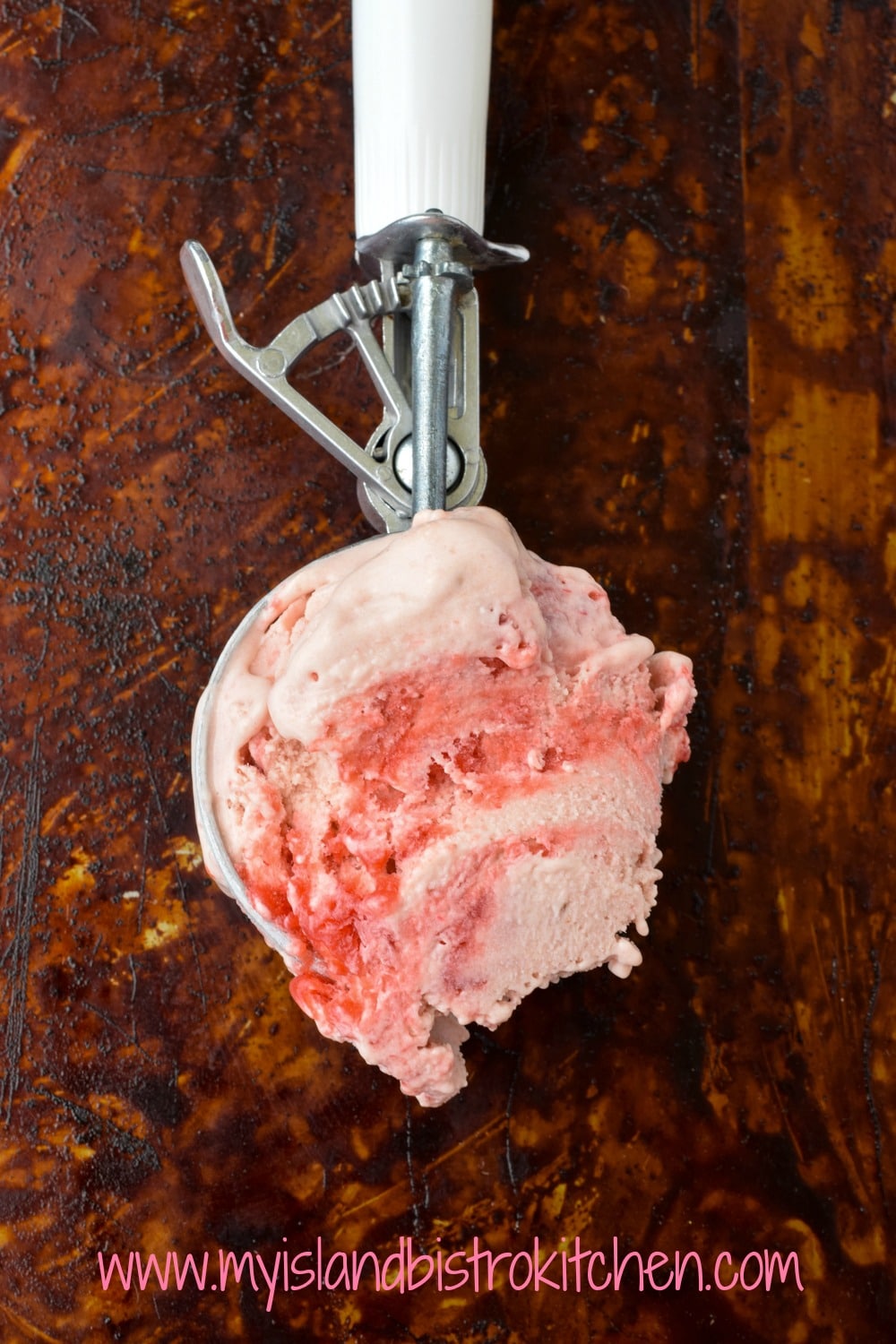 Strawberry Rhubarb Ripple Ice Cream