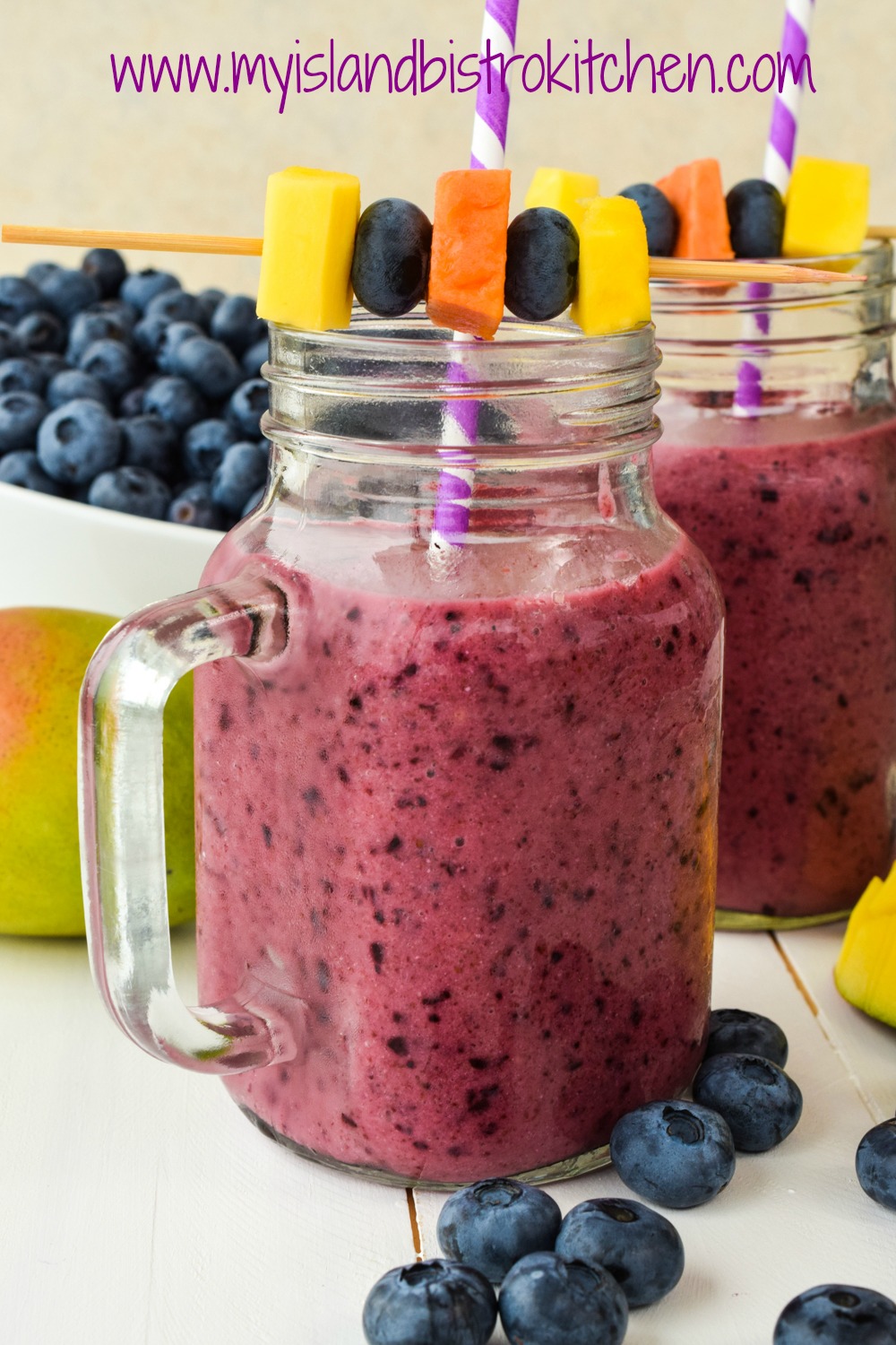 Blueberry and Tropical Fruit Smoothie