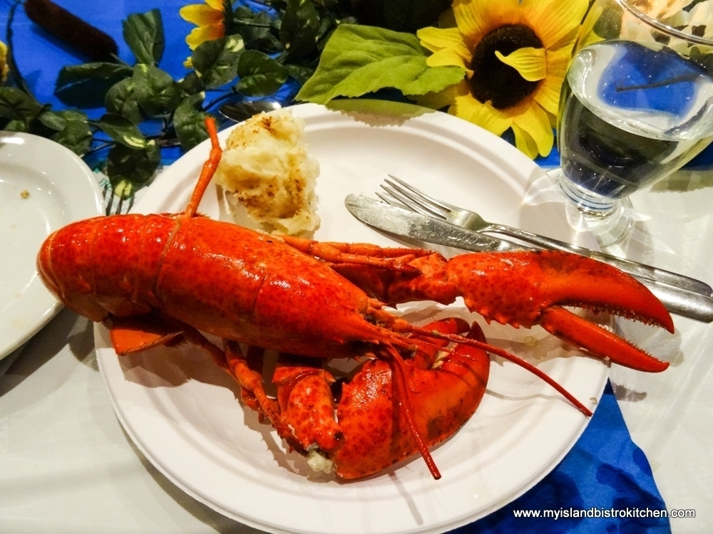 PEI Lobster served with homemade Potato Salad (at the Le Festin acadien avec homard event, PEI Fall Flavours Festival 2017)