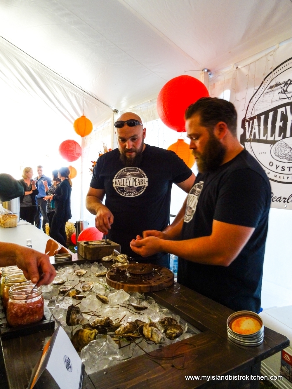 Shucking Oysters at "Taste of Tyne Valley" Event 2017