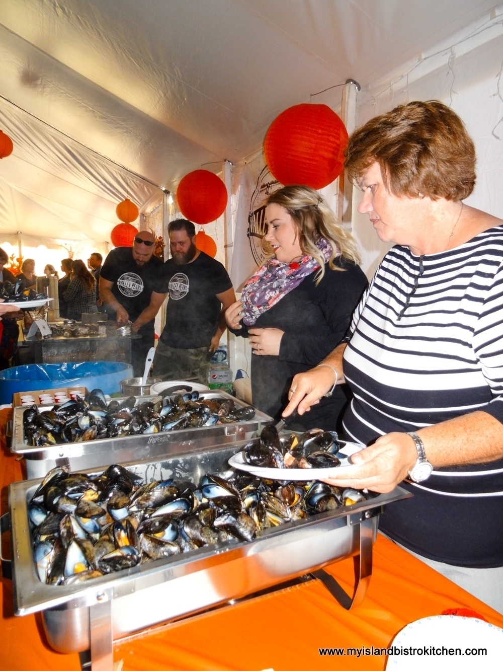 Serving up Island Blue Mussels at the "Taste of Tyne Valley" PEI Fall Flavours 2017 Event