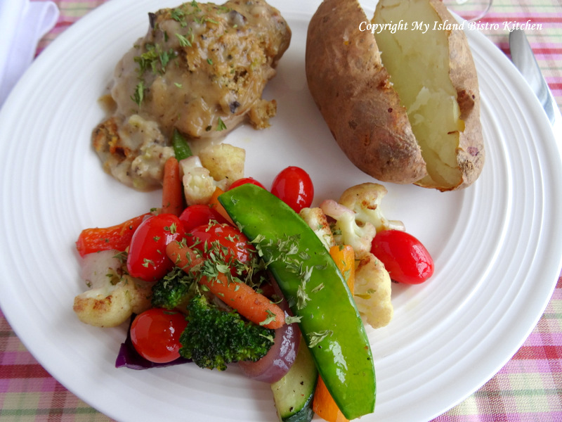 Pork Chops with Bread Stuffing and Creamy Mushroom Sauce