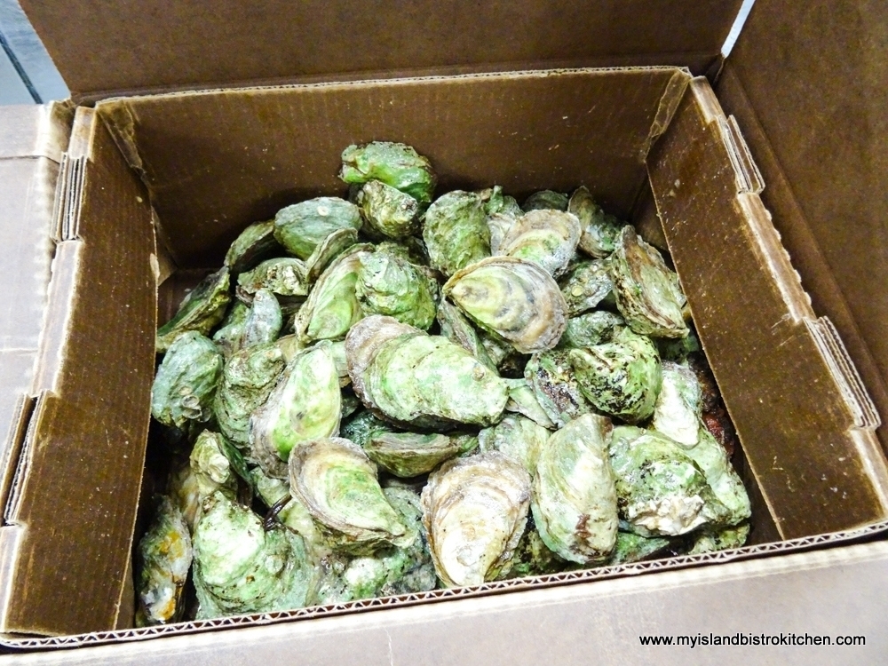 A Box of "Lucky Limes" Oysters from Raspberry Point Oyster Company in PEI