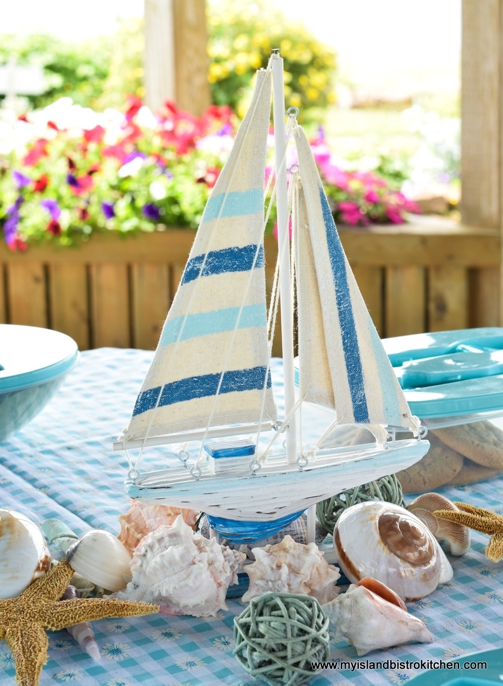 Sailboat and Shells Tablescape