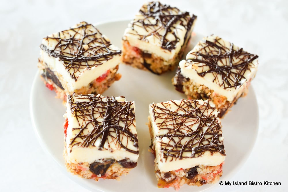 Coconut Date and Cherry Squares