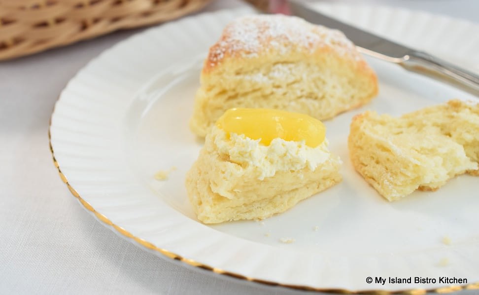 Lemon Curd and English Double Cream on Scone