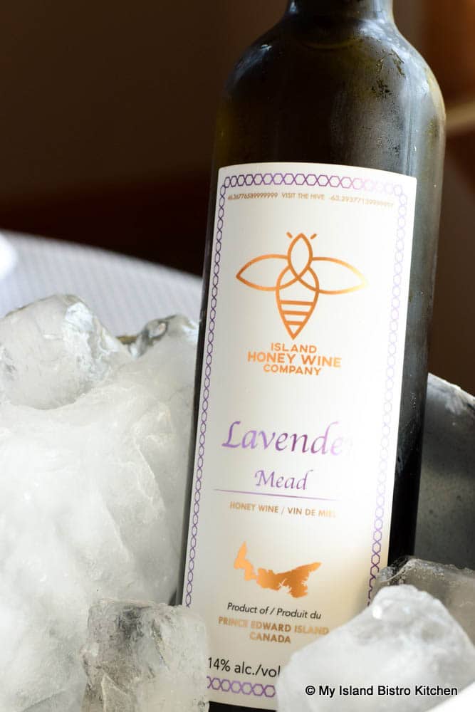 Bottle of Lavender Mead on ice