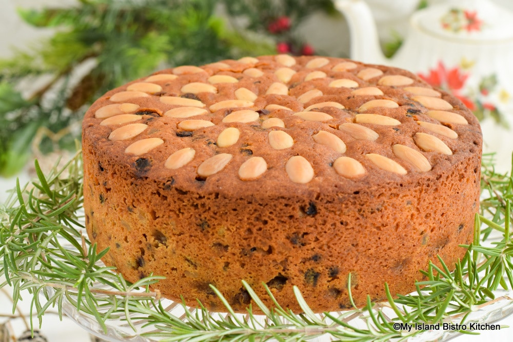 Dundee Cake with its iconic concentric circles of almonds on top