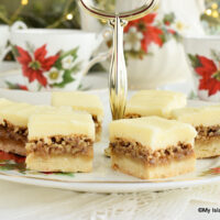 Plate of Christmas Squares set out for afternoon tea