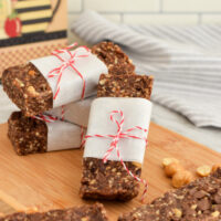 Snack Bars Made with Roasted Peanuts, Chocolate, and Coffee