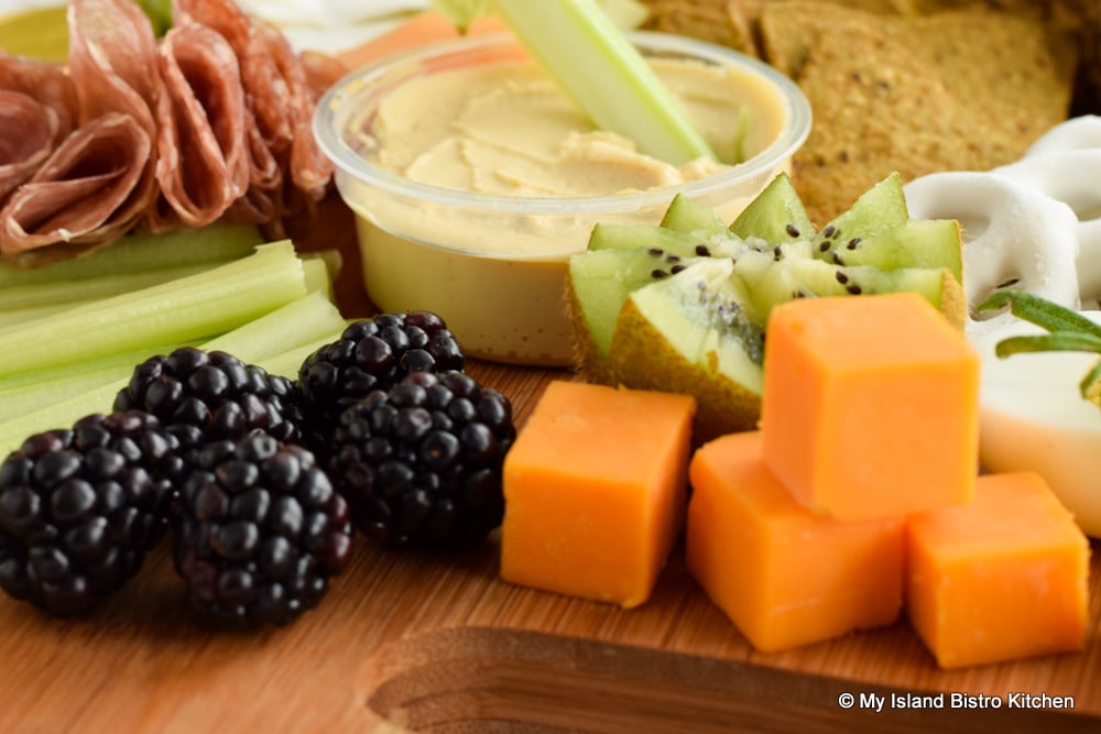 Blackberries and Cheddar Cheese on Grazing Board