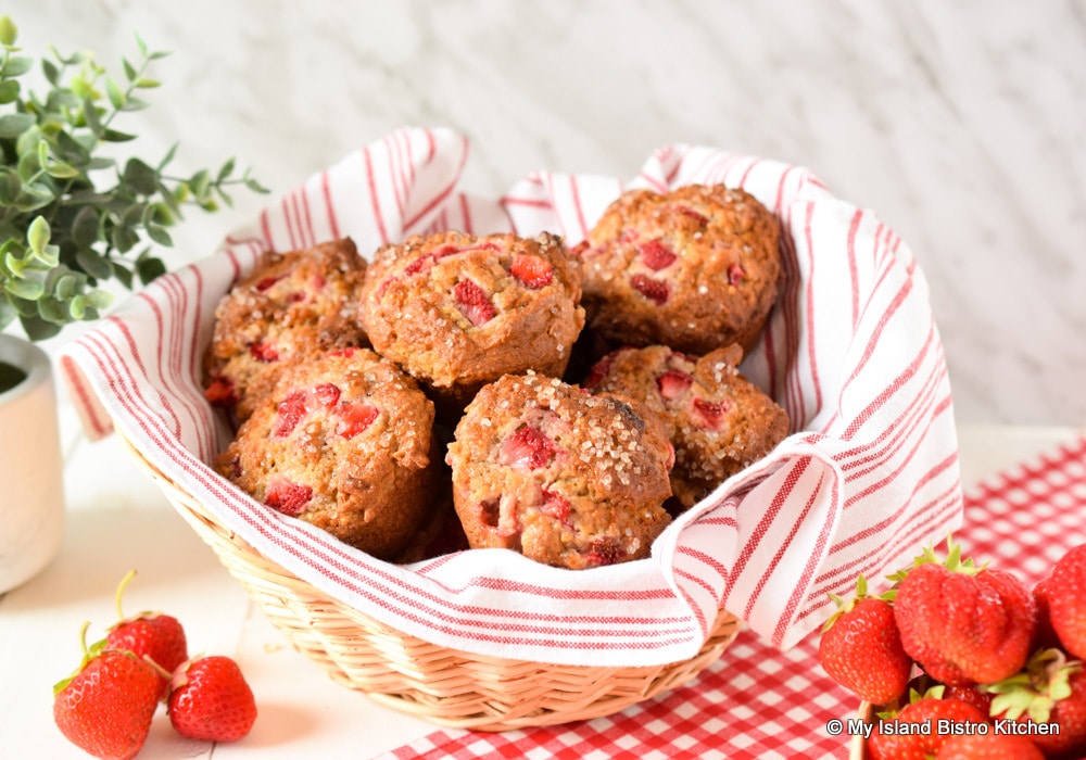 Basket of Strawberry Muffins