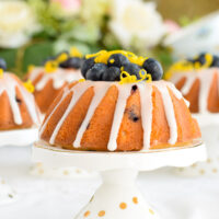 Mini Cake Topped with Blueberries