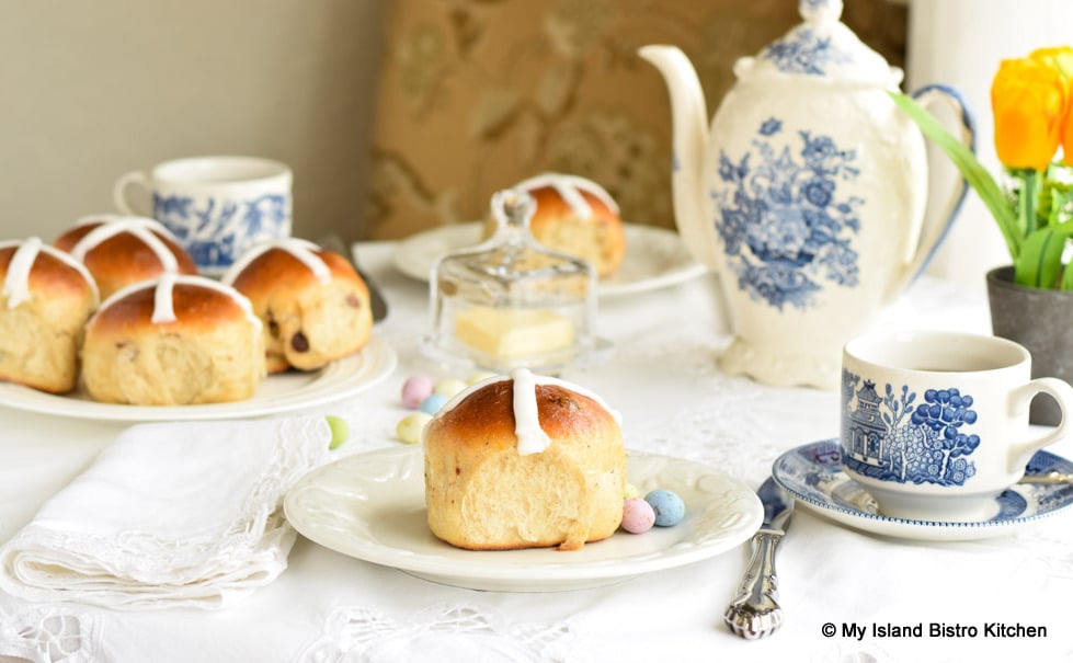 Easter Buns with Tea