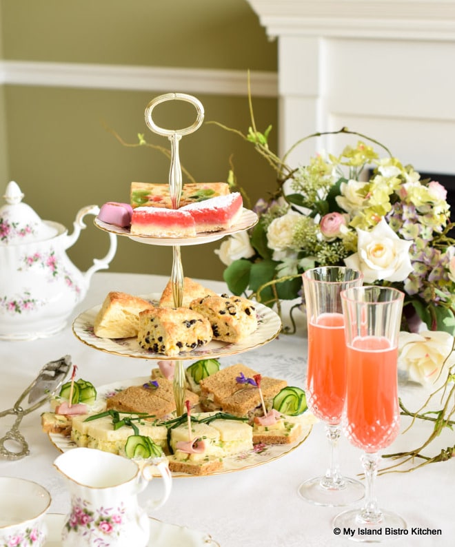 Three-tier Server Filled with Afternoon Tea Foods