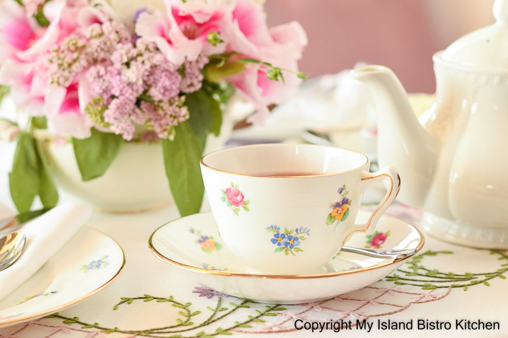 Dainty china teacup for afternoon tea
