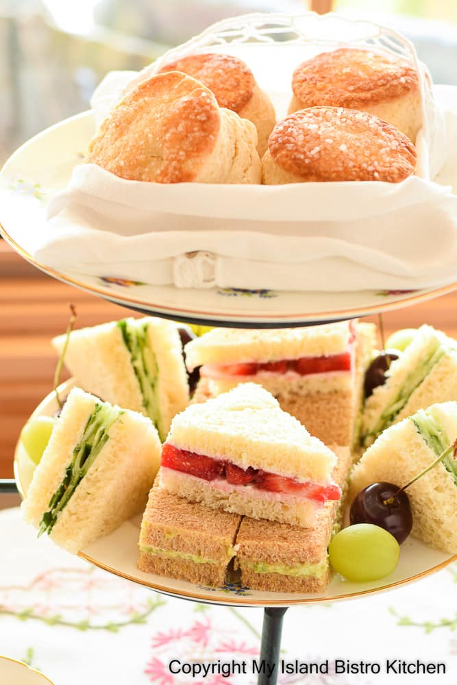 Plates of Sandwiches and Scones for Teatime