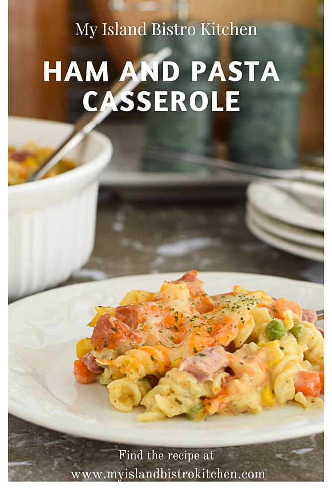 Supper casserole made with ham and pasta