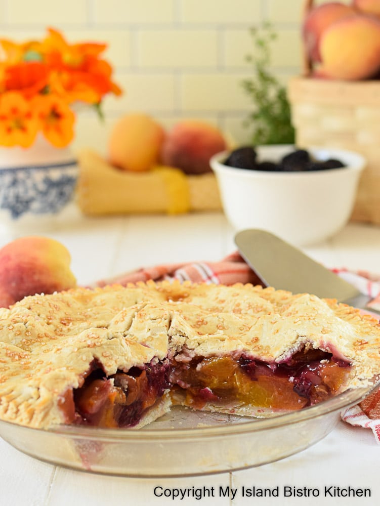 Homemade summer fruit and berry pie