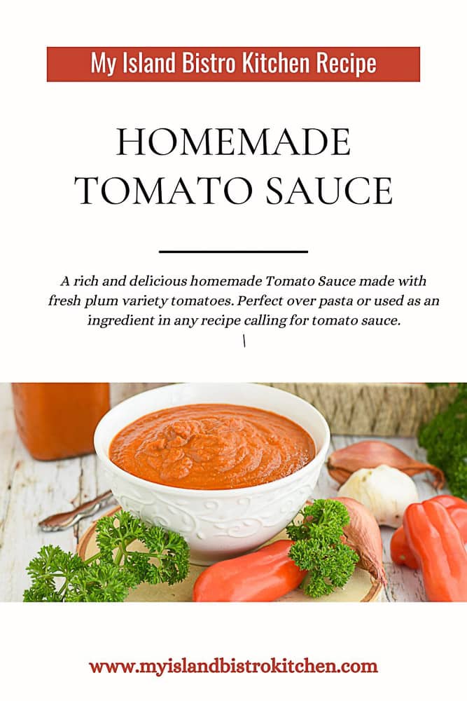 Made from Scratch Sauce Using Fresh Plum Tomatoes