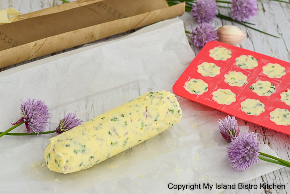 Log of Compound Butter and Butter in Silicone Molds