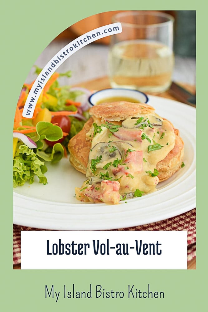 Creamed Lobster in Puff Pastry Shell with a side green salad